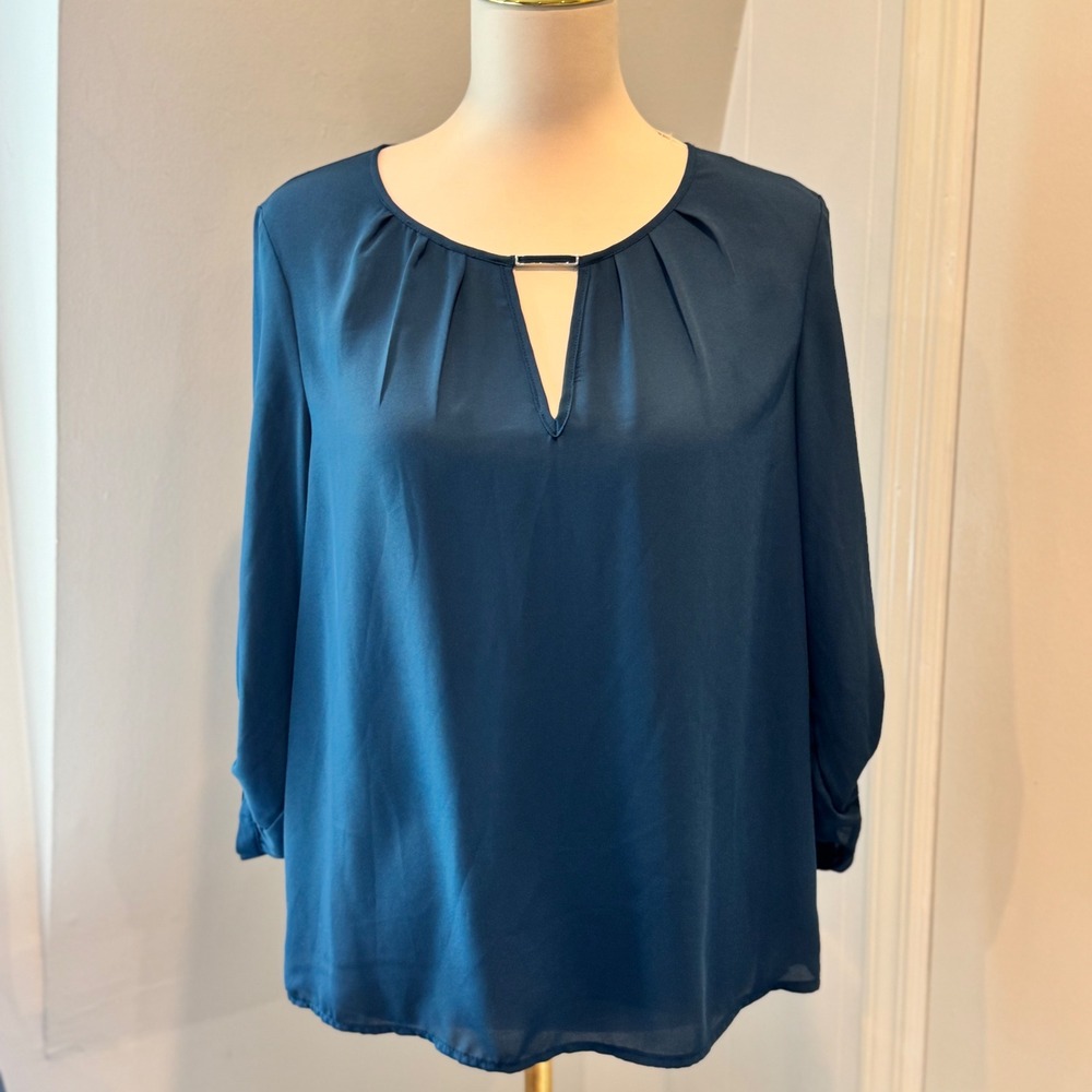 Atmosphere Teal Keyhole Neck Blouse Professional Workwear | Size 8